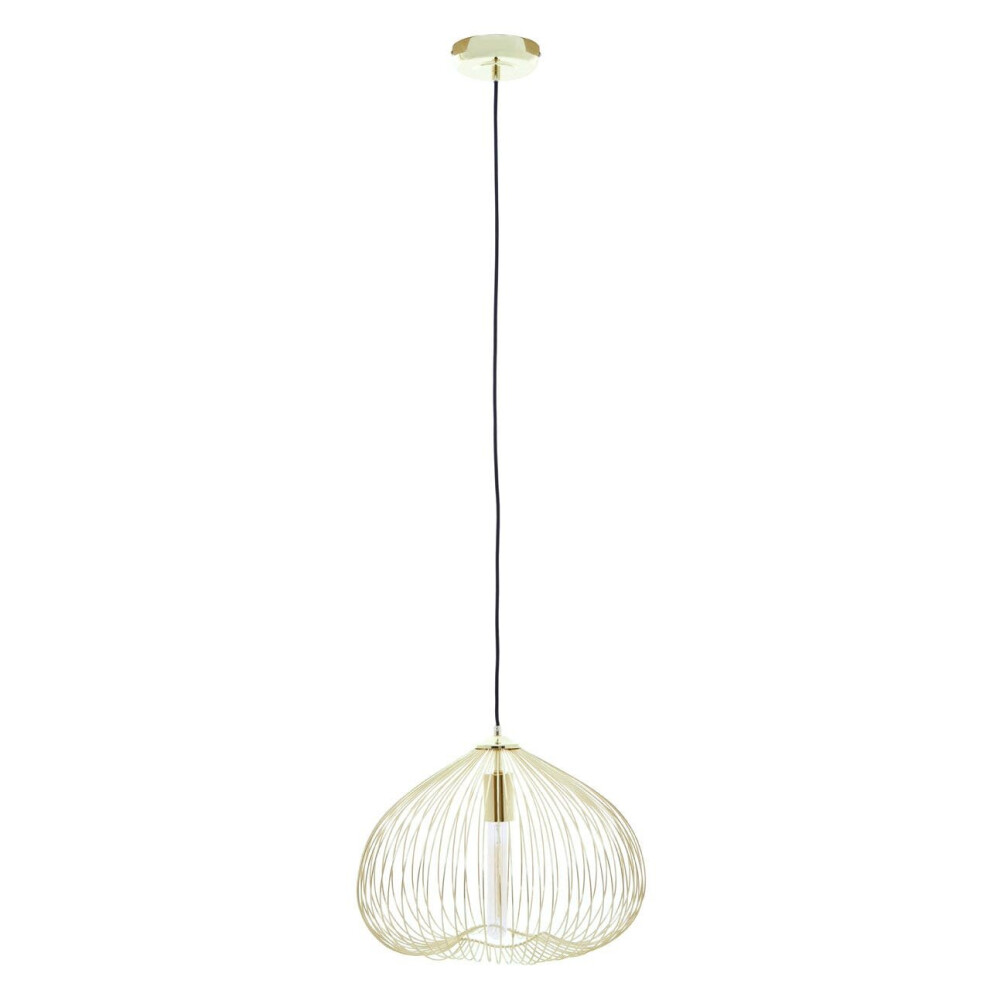 Premier Housewares Versatile 1 Bulb Finish Pendant Effortlessly Maintained Down Wall, Sturdy Ceiling Gold/Light