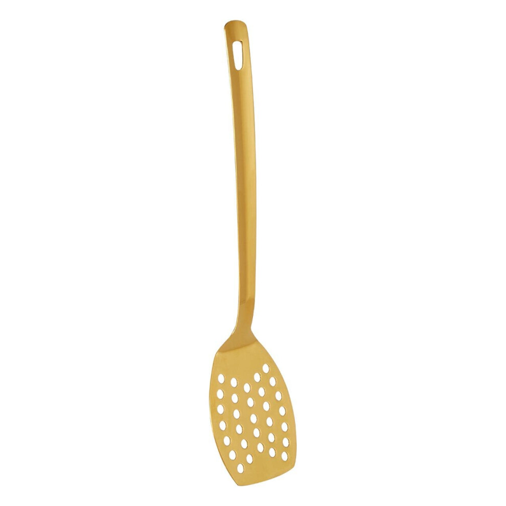 Premier Housewares Stainless Steel Spatula Stain Resistant Spatula For Non Stick Pan With Gold Finish Spatulas & Turners Fish Turner 4 x 33 x 8