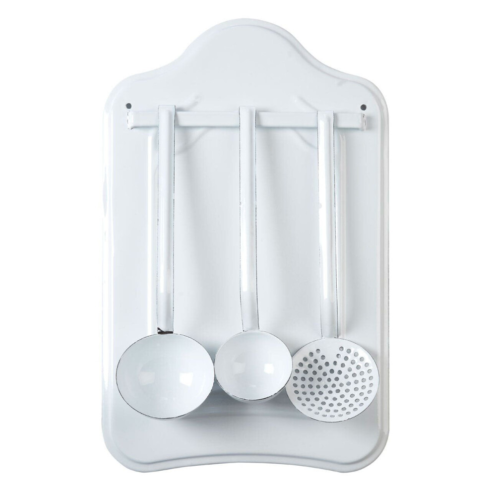 Premier Housewares Utensil Set Convenient/ Carbon Steel Lightweight Durable Kitchen Utensils Large White Utensil With 3 Pieces 4 x 31 x 13