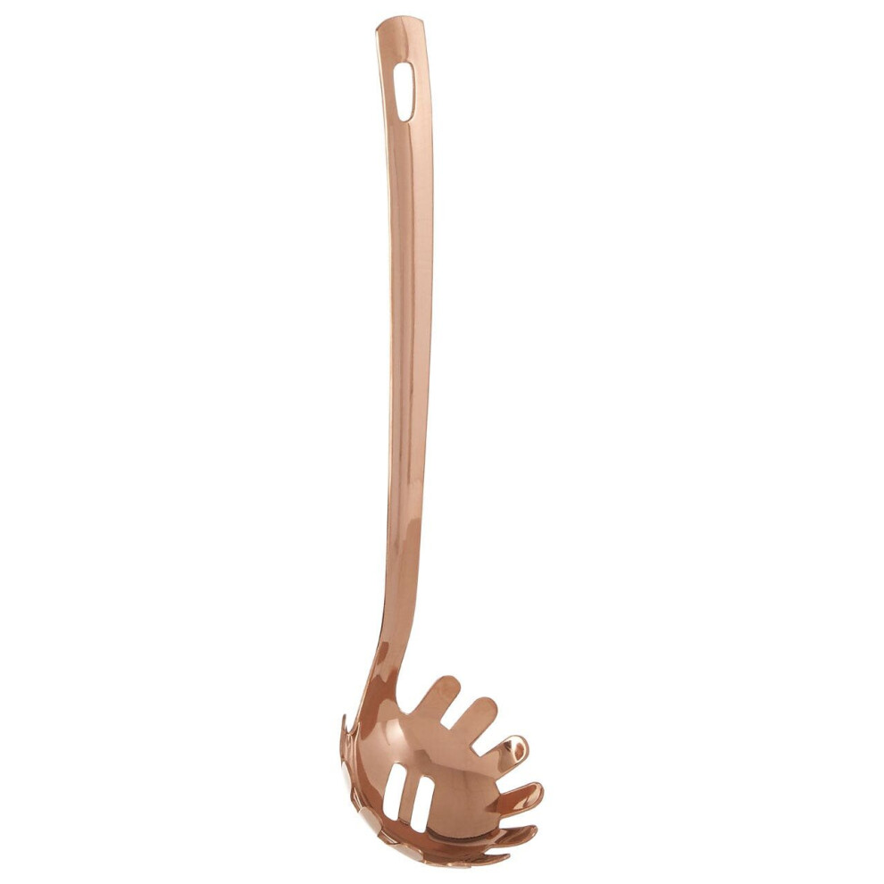 Premier Housewares Stainless Steel Spoon Stain Resistant Spoon For Spaghetti With Rose Gold Handle Spoons & Turners 7 x 29 x 8