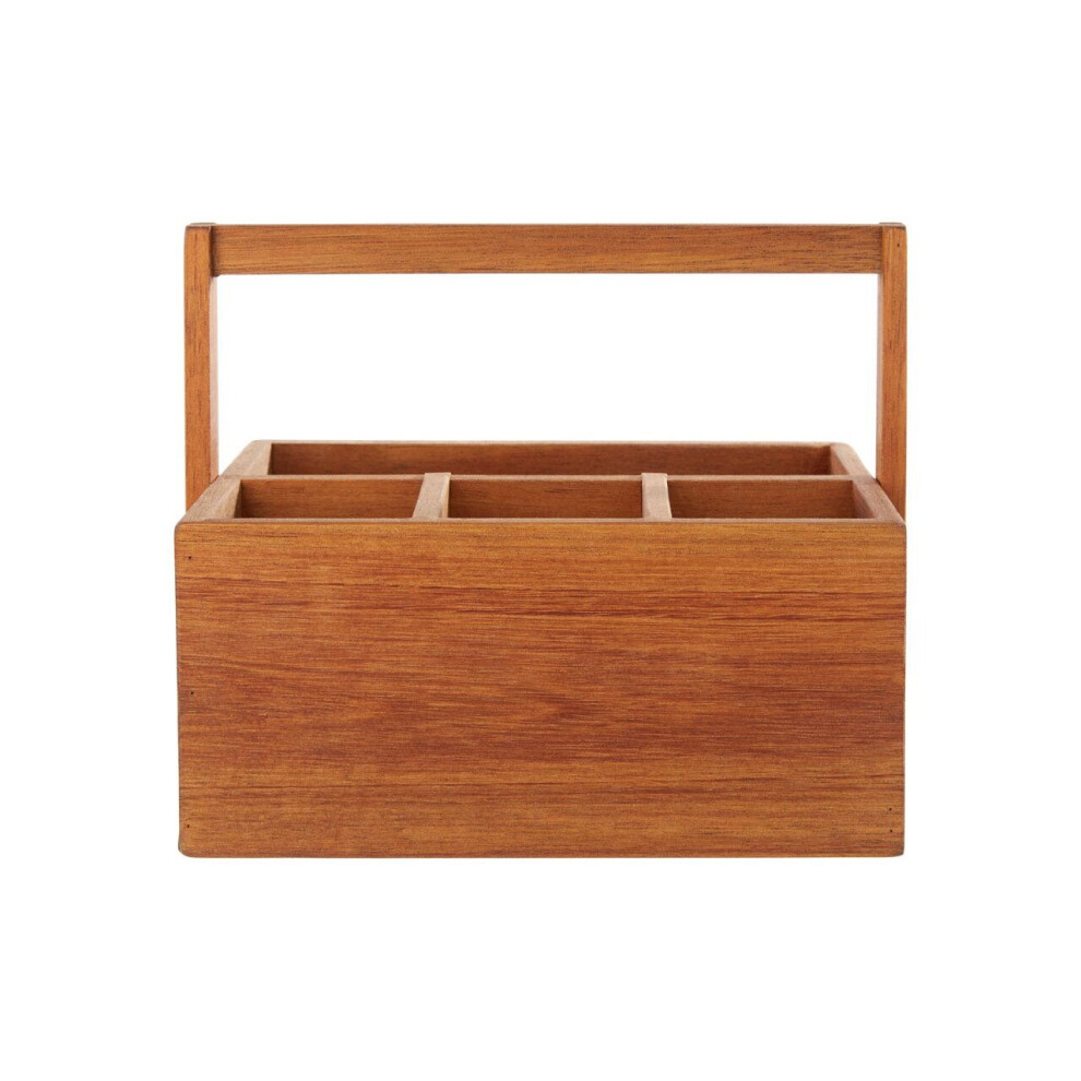 Premier Housewares Robust Cutlery Storage Caddy, Eco Friendly Cutlery Storage For Kitchen, Versatile Acacia Wooden Caddy