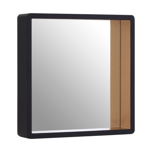 Premier Housewares Premier Housewares Medium Black Wall Mirror with Gold Edge 1