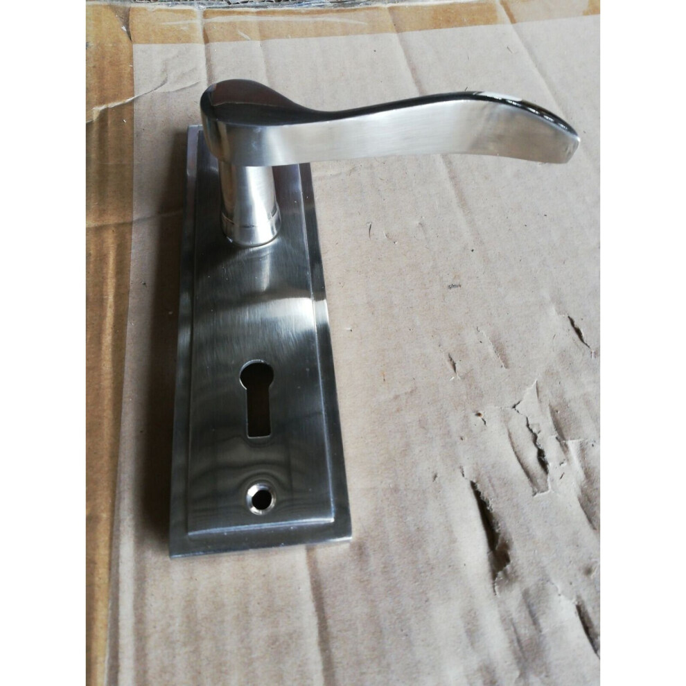 Lever Lock Pair Satin Nickel Door Handle Bordeaux