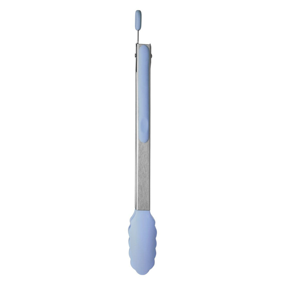 Premier Housewares Silicone Tongs,Heat-Resistant Stainless Steel Tong With Silicone Grips,Perfect For Grilling Light/Blue