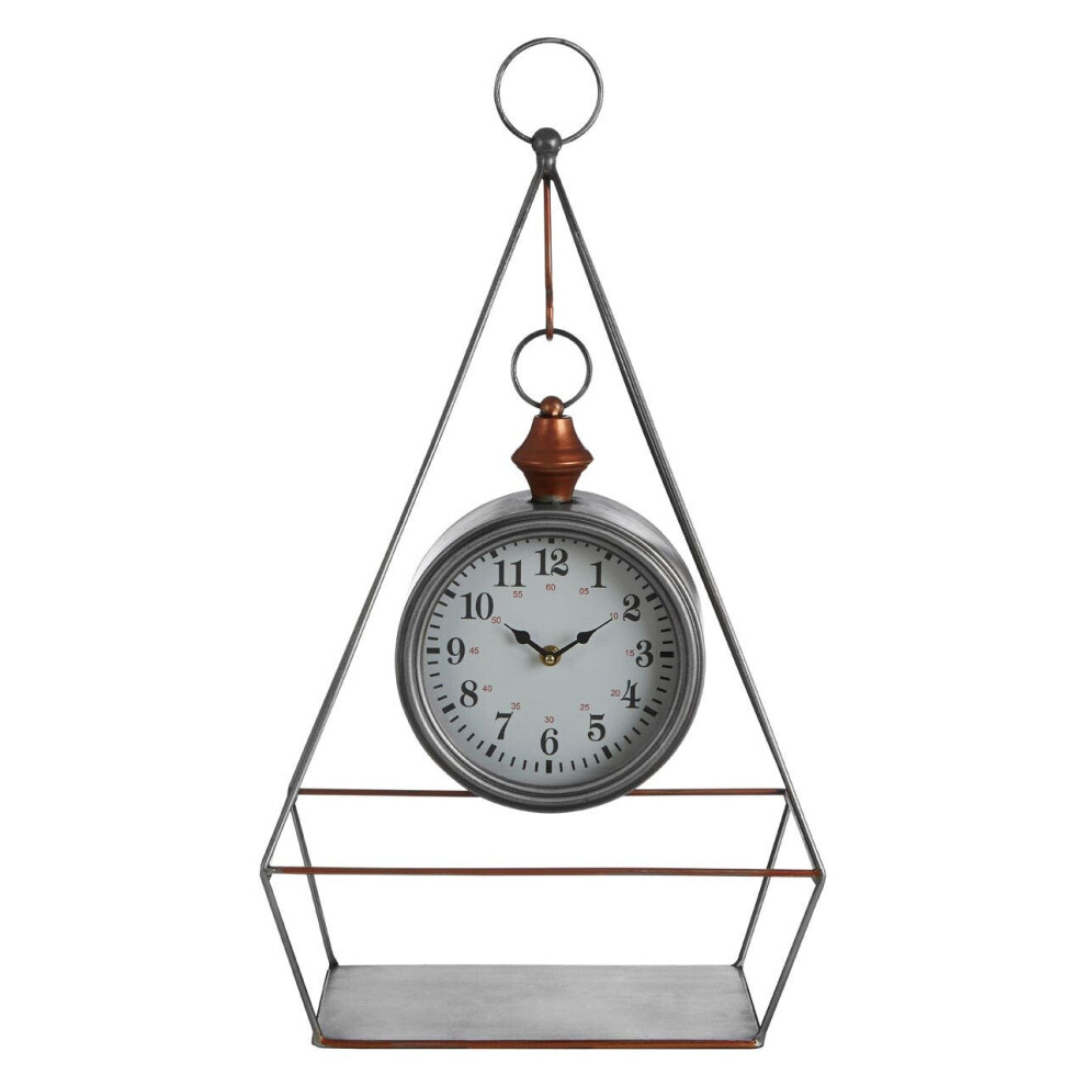 Premier Housewares Hayden Antique Silver Finish Table Clock