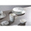 Premier Housewares Premium Ceramic Dinner Plate,Marble Pattern Plate With Gold Accent,Ideal For Stoneware Dinnerware Plate Set 4
