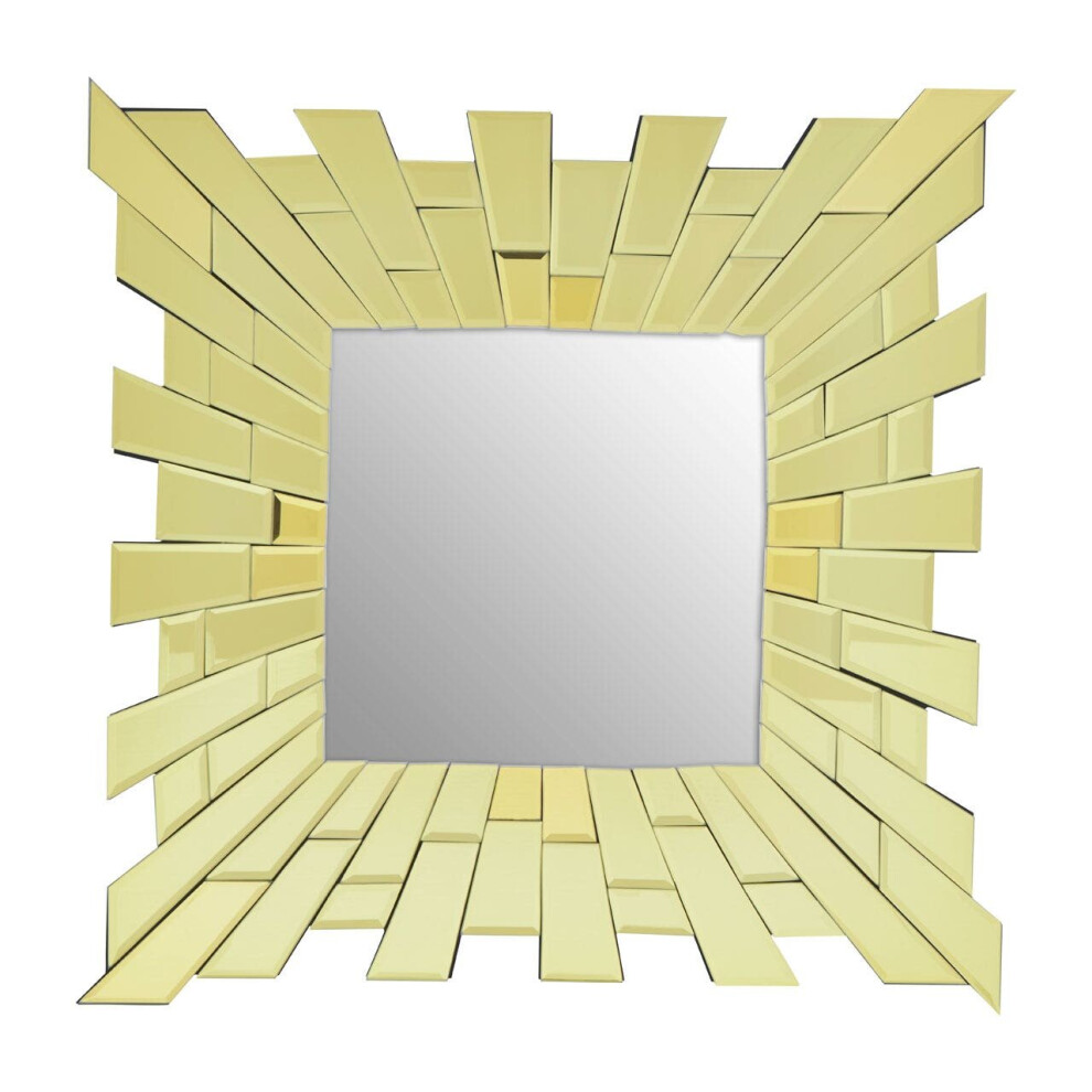 Premier Housewares Dia Glitzy Small Square Wall Mirror Red