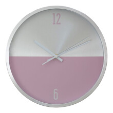 Premier Housewares Elko Silver / Pink Finish Wall Clock