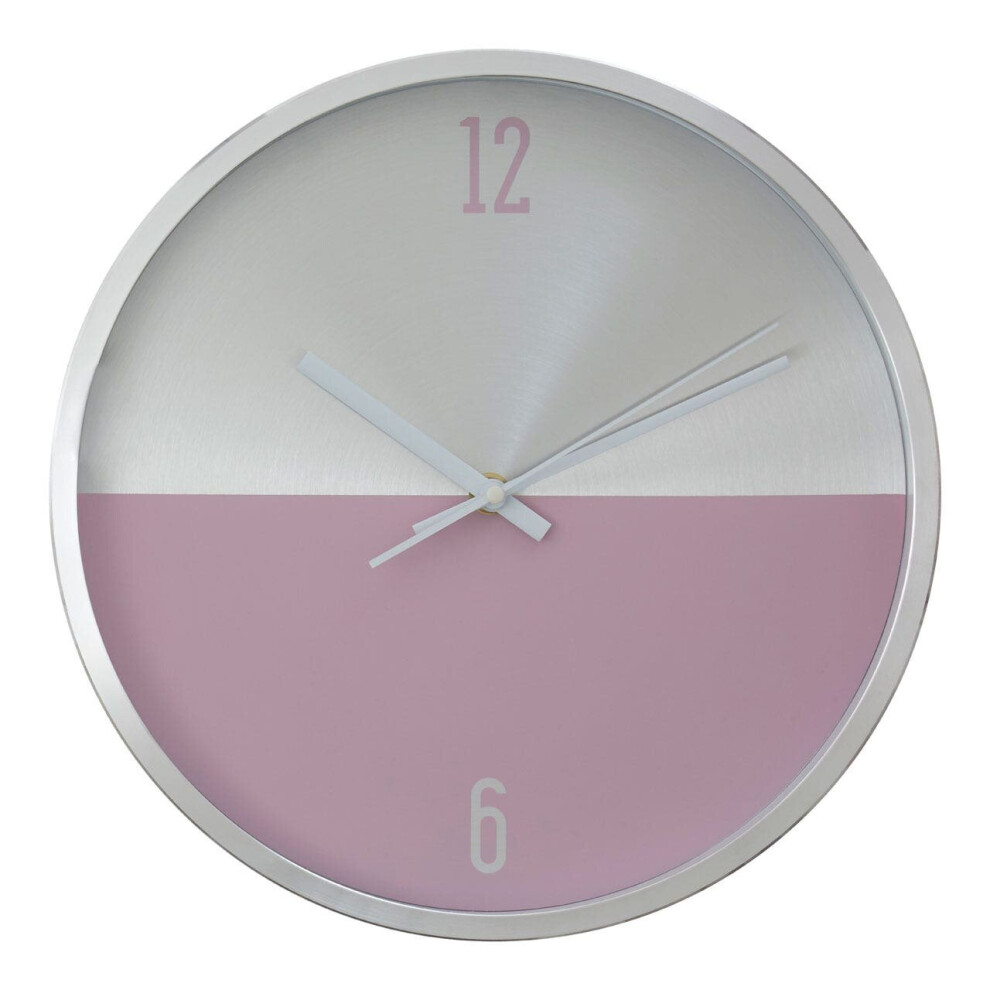 Premier Housewares Elko Silver / Pink Finish Wall Clock Pink,Silver