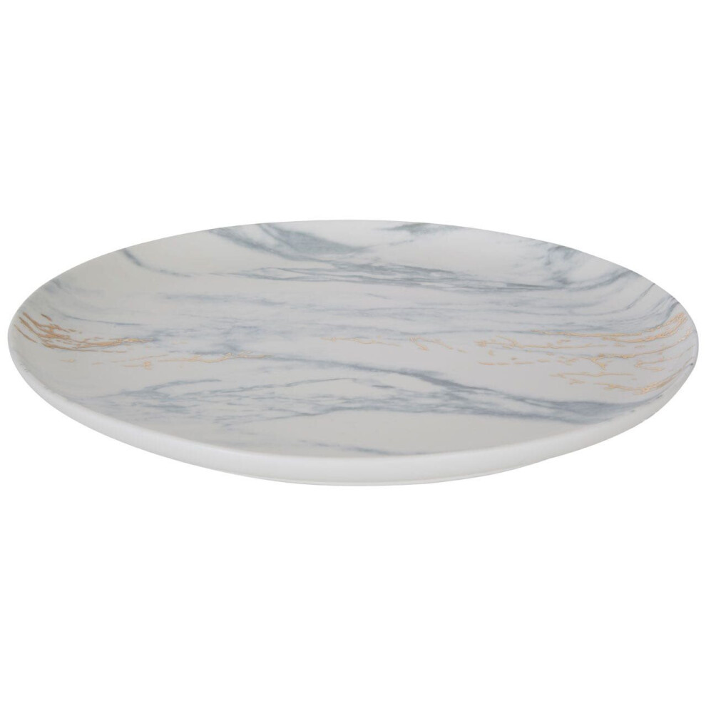 Premium Ceramic Dinner Plate,Marble Pattern Plate With Gold Accent,Ideal For Stoneware Dinnerware Plate Set