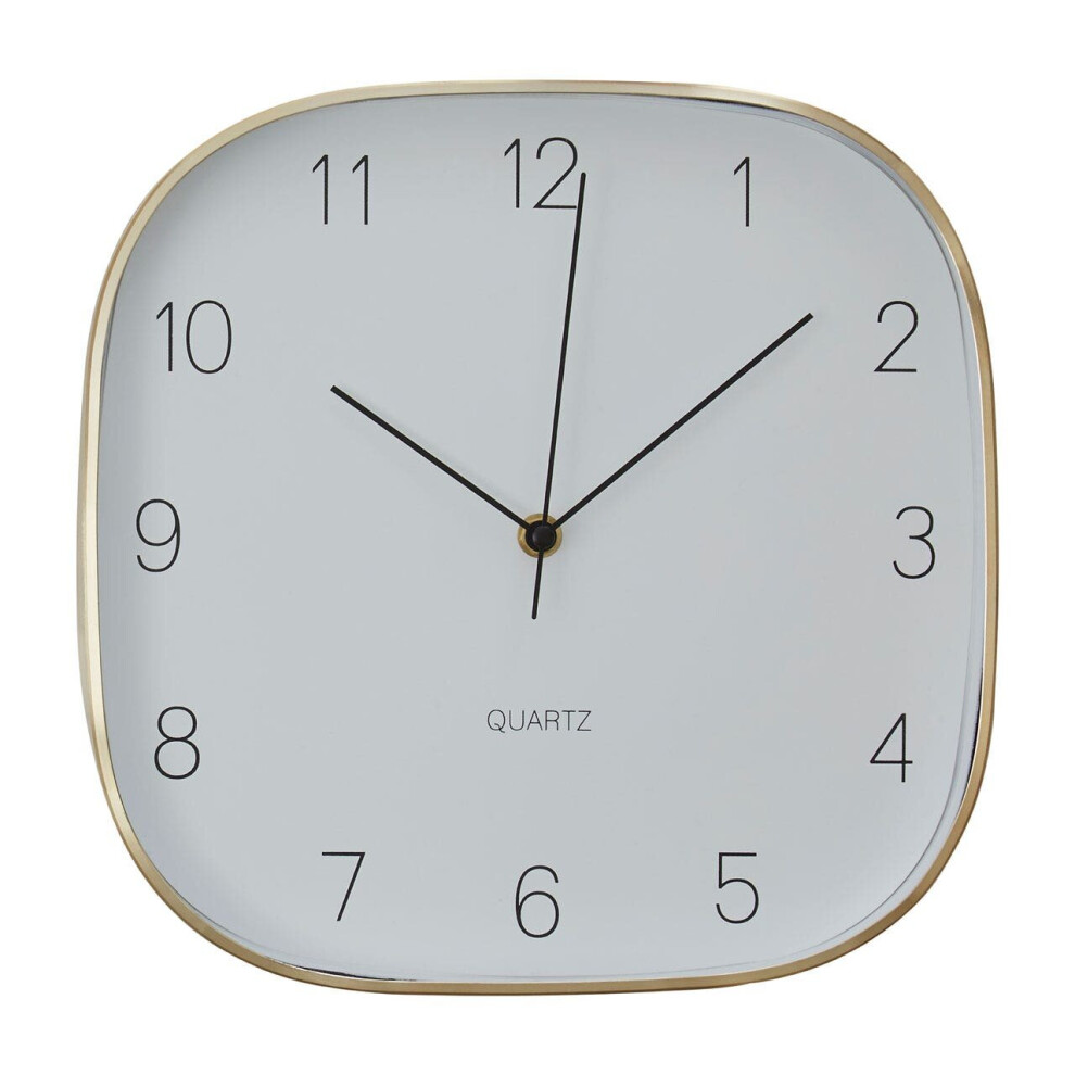 Premier Housewares Elko Square Gold Finish Case Wall Clock