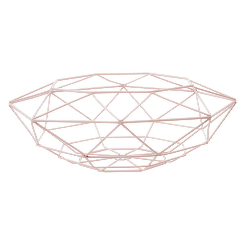 Premier Housewares Geometric Finish Fruit Basket, Functional Design Unique Fruit Basket, Durable Unique Fruit Basket Pink