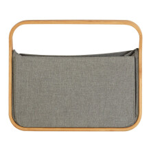 Premier Housewares Grey Wooden Handles Storage Basket/ Made Using Dull Finish Handle/ Laundry Basket/ Hamper Box/ Washing Baskets 34 x 45 x 54