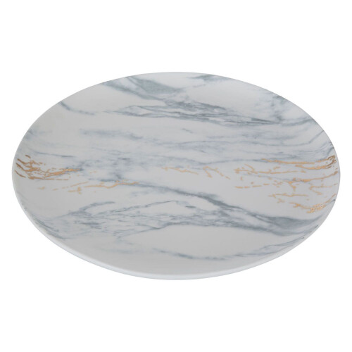 Premier Housewares Premium Ceramic Dinner Plate,Marble Pattern Plate With Gold Accent,Ideal For Stoneware Dinnerware Plate Set 1