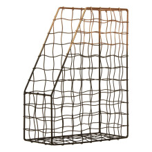 Premier Housewares Two Toned Magazine Holder Black And Rose Gold File Holders Iron Frame Magazine Rack For Stacking Up Books Magazine Newspapers Files