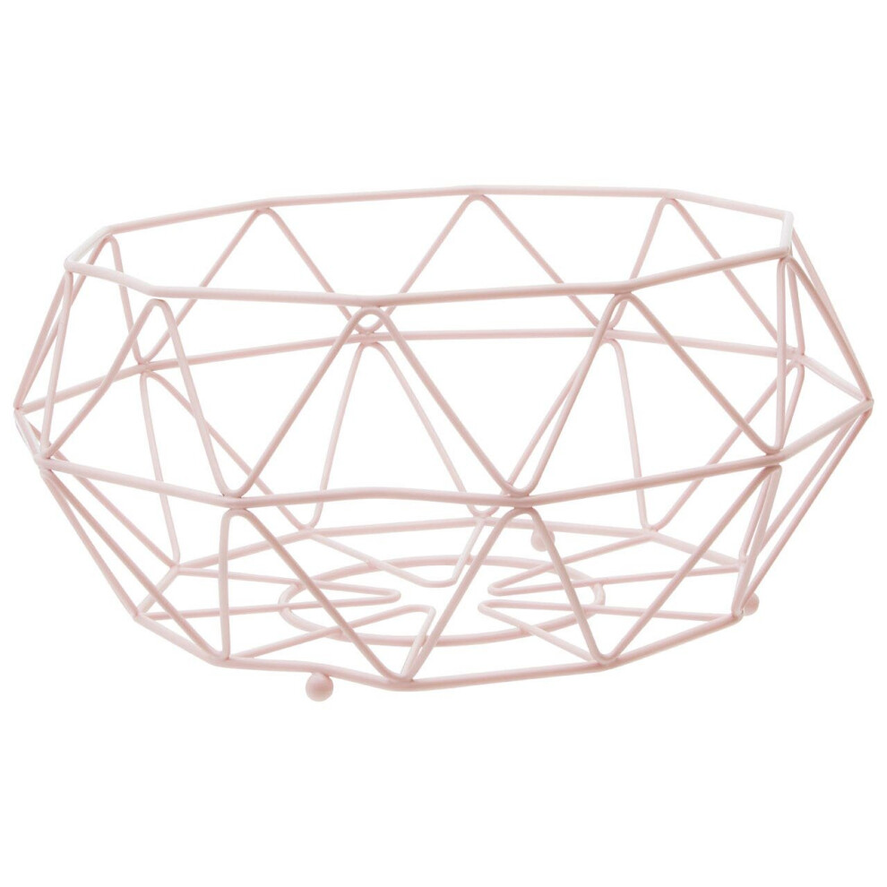 Premier Housewares Vertex Fruit Basket With Ball Feet Pink