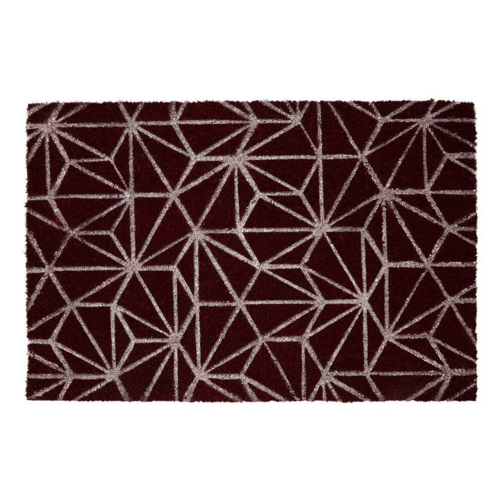 Mimo Dark Red Geometric Doormat