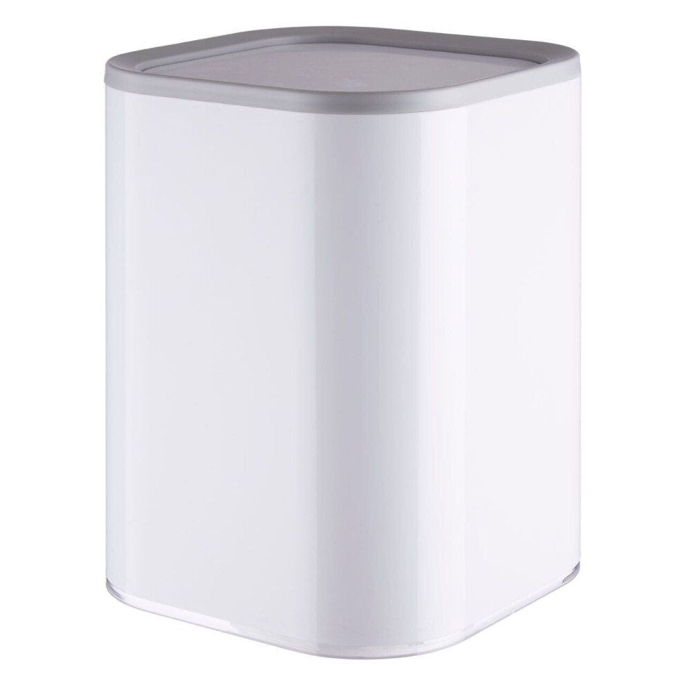 Premier Housewares Bathroom / Kitchen Bin Durable With Lid Bins For Recycling Acrylic White Recycling Bins Practical Kitchen Bins 19 x 19 x 25