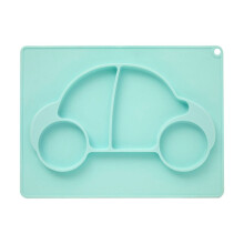 Baby Blue Food Plate, Stain Resistant Food Plate, Blue Silicone Car Food Plate, Everyday Use Food Plate