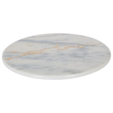 Elegant Luxe Set Of 4 Coasters, Marble Design Round Set Of 4 Coasters For Kitchen, Versatile White Coasters