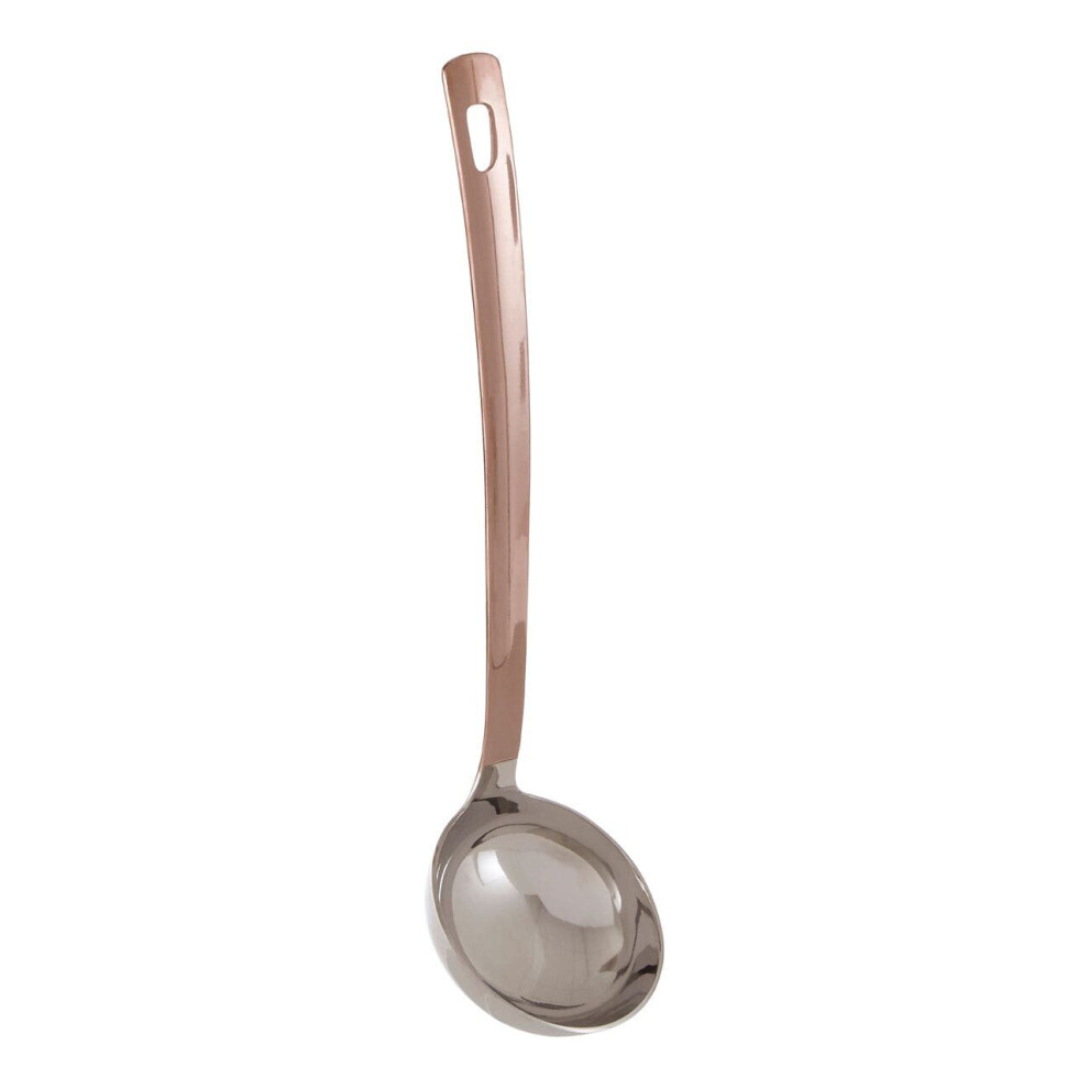 Premier Housewares Copper Finish Ladle Pasta Spoon Server Silicone Ladle 8 x 6 x 30