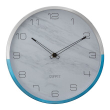 Premier Housewares Elko Wall Clock with Silver / Blue Frame