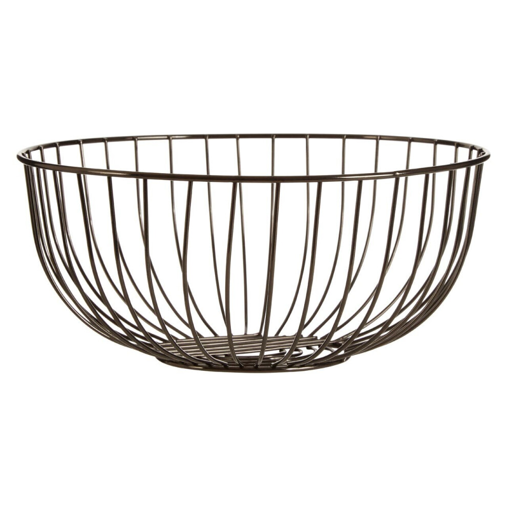 Round Black Nickel Finish Fruit Basket