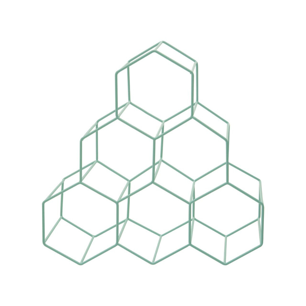 Contemporary 6 Bottle Green Finish Wine Rack, Modern Design Bottle Rack For Cupboard, Durable Wine Rack-image-OPC-P8J5B2B-NEW