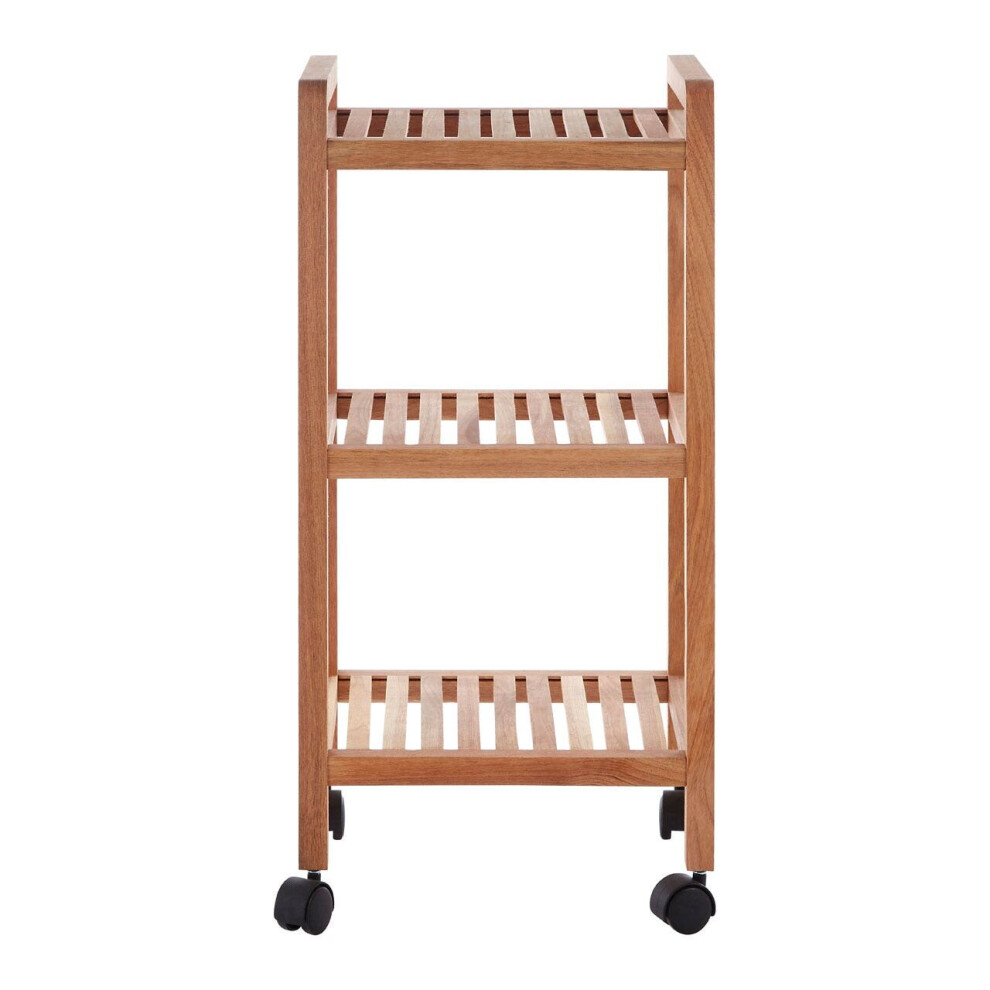 Premier Housewares Shoe Racks Storage Lightweight Three Tier Wooden Shoe Cabinet Walnut Wood Finish Shoes Rail / Shoe Rack Organiser Rack 31 x 72 x 35