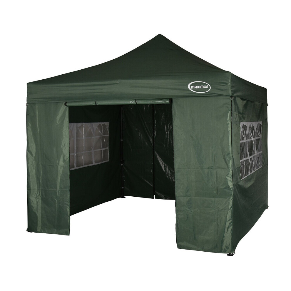 (Green) MAXIMUSÂ® HEAVY DUTY GAZEBO 3mx3m HIGH QUALITY GAZEBO MARKET STALL POP UP TENT