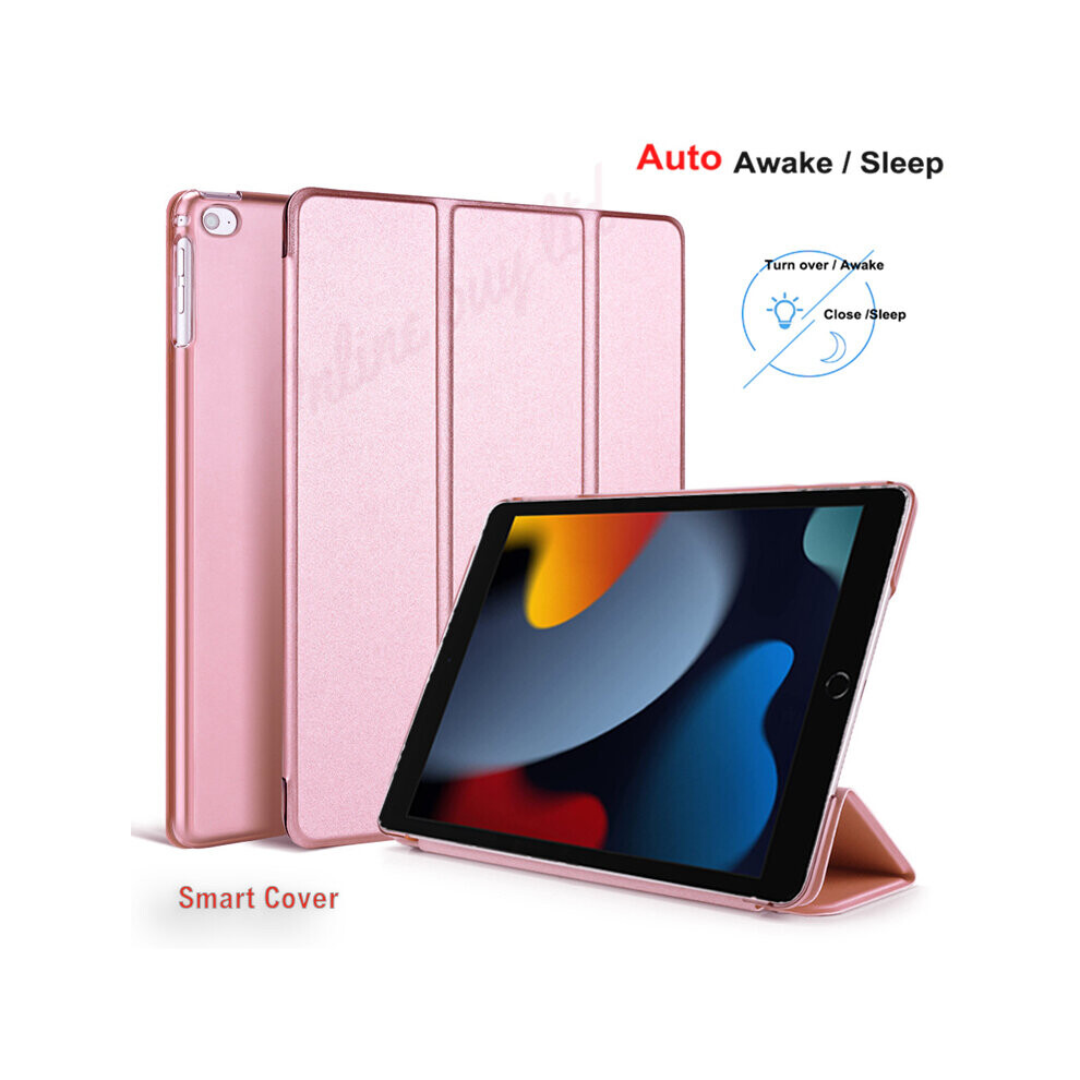 (Rose ) For Apple Ipad 9Th Generation 10.2 Inch 2021 Trifold Smart Stand Auto Sleep Wake Case Cover For Ipad 10.2 Gold 7427262227960