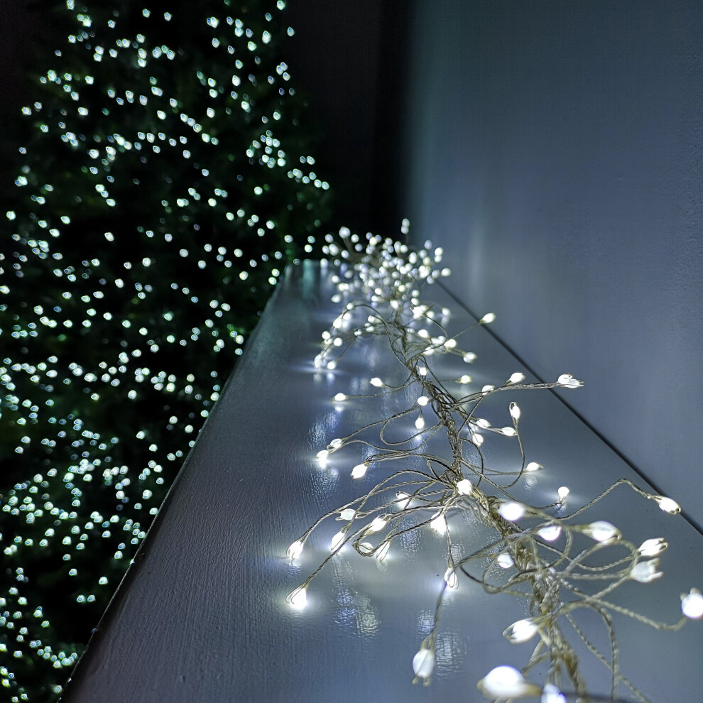 288 LED 1.8m Premier Outdoor 8 Function Christmas Garland Wire Lights in White
