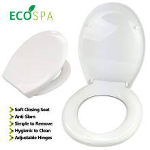 Soft Close White Toilet Seat Oval Shape WC Heavy Duty Seats Anti Slam