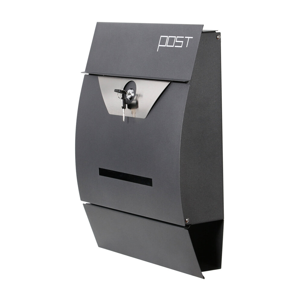 Dwd Post Box Lockable Wall Mounted With Newspaper Slot 3.5Cm