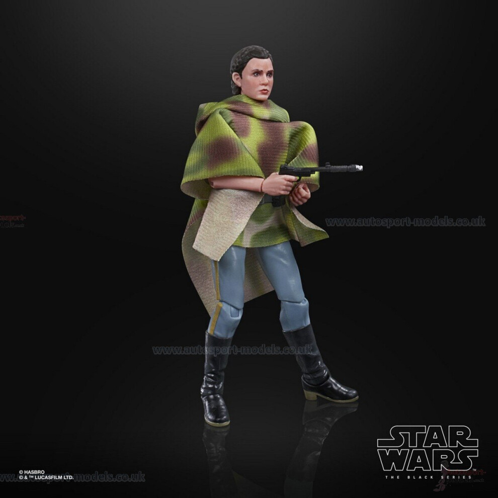 Hasbro Star Wars Series Princess Leia Organa (Endor Battle Poncho) 6" Figure Black