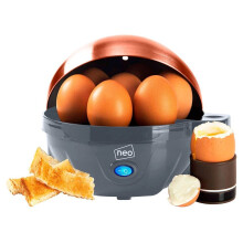 Neo Grey and Copper 3-in-1 Electric Egg Boiler, Poacher & Steamer with Auto Cut-Off, Boil-Dry Protection and Detachable Egg & Omelette Trays