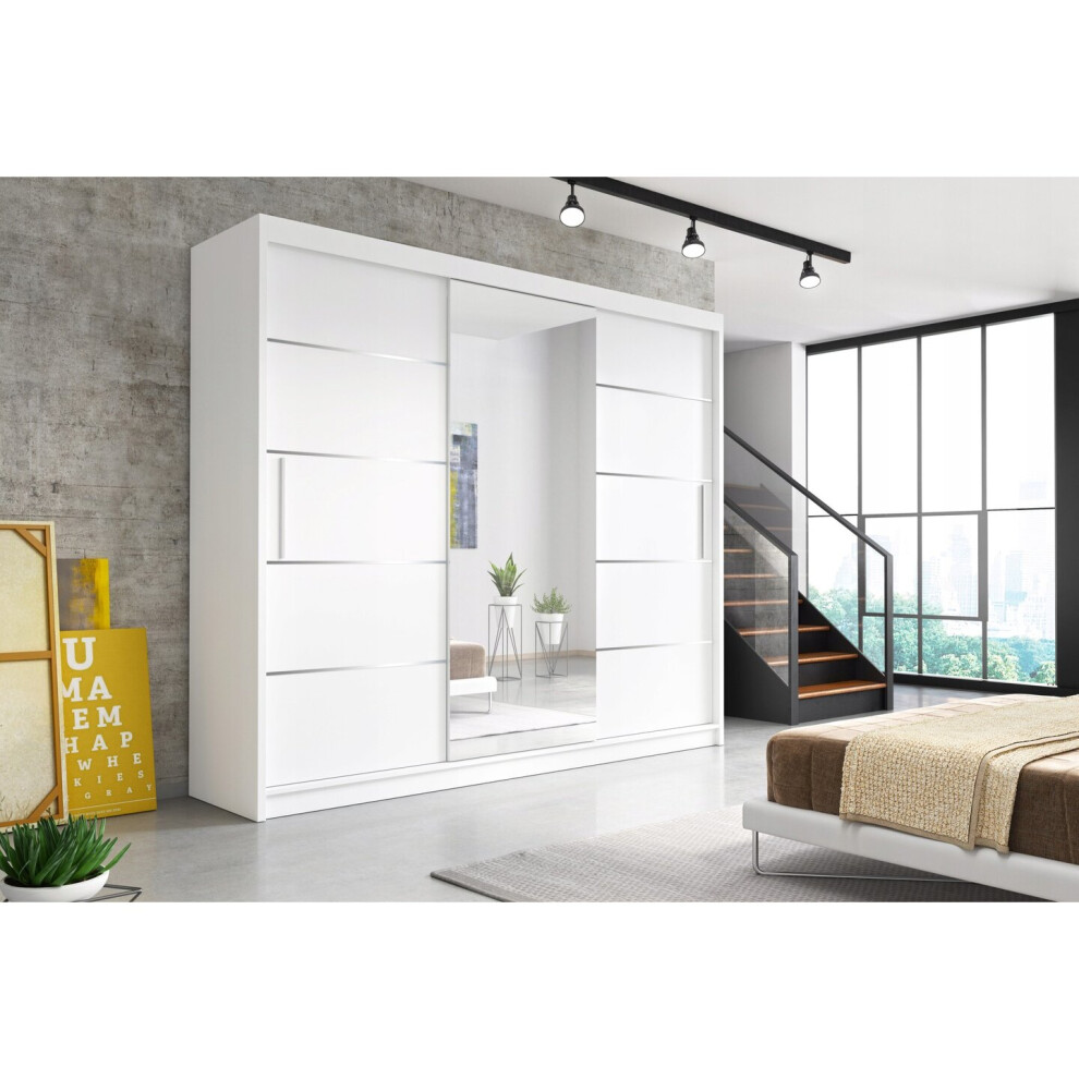 (White) ML 250cm Betty Sliding Door Wardrobe