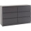 (Grey) Malvern 6 Drawer Chest in White or Grey or Black 1