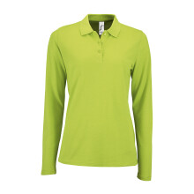 (S, Apple Green) SOLS Womens/Ladies Perfect Long Sleeve Pique Polo Shirt