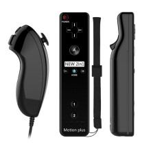 (BLACK) for Wii / Wii U Controller Remote + Nunchuck With Motion Plus Set Pair