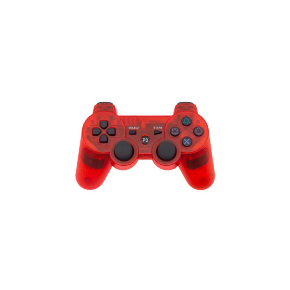 (Transparent RED) Wireless Controller for PS3 Controller