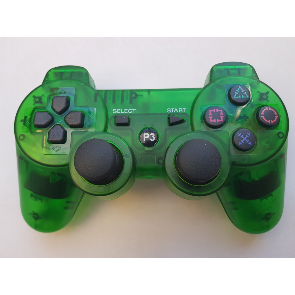 (Transparent GREEN) Wireless Controller for PS3 Controller