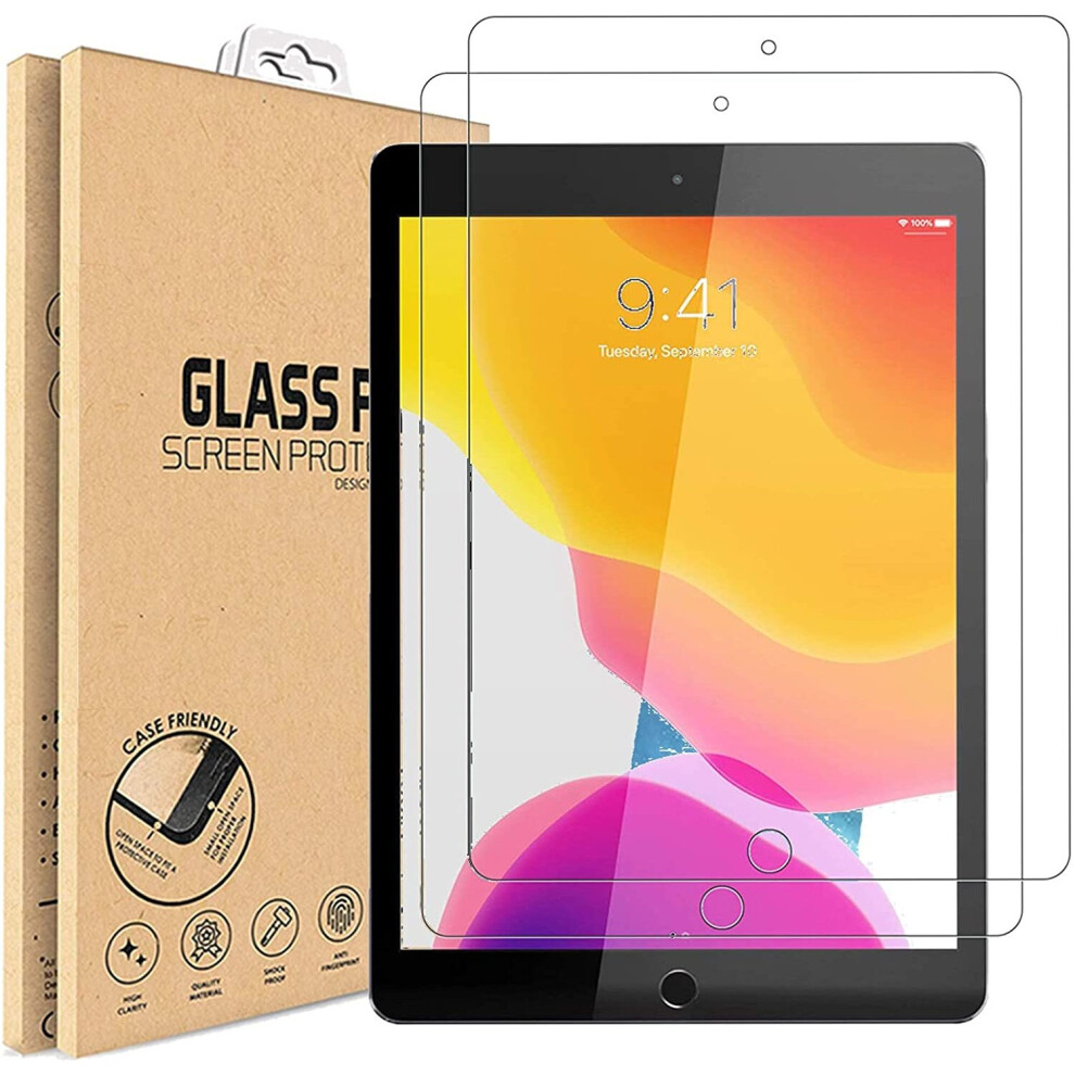 (iPad 10.2 (2020) 8th Gen) 2 Pack Screen Protector Tempered Glass For Apple iPad Air 9.7 10.9 10.5 Pro 11 12.9 Mini 10.2 9th 8th 7th Generation