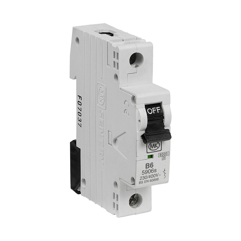 Mk Miniature Circuit Breaker (Mcb) Single Pole Type B - 6A 230V B6 5017490195678