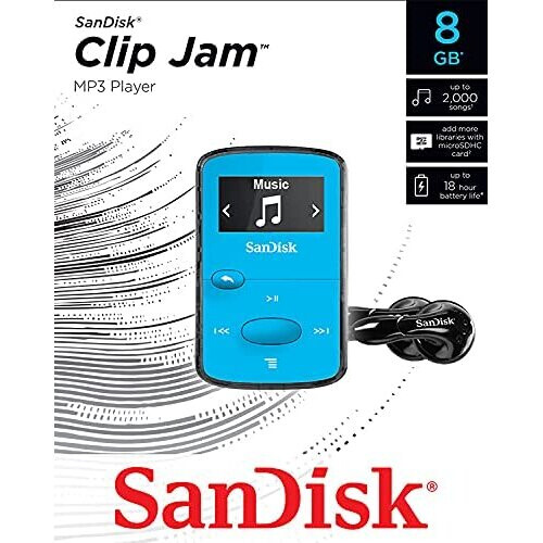 SanDisk SanDisk 8GB Clip Jam MP3 Player - Blue SDMX26-008G-E46B