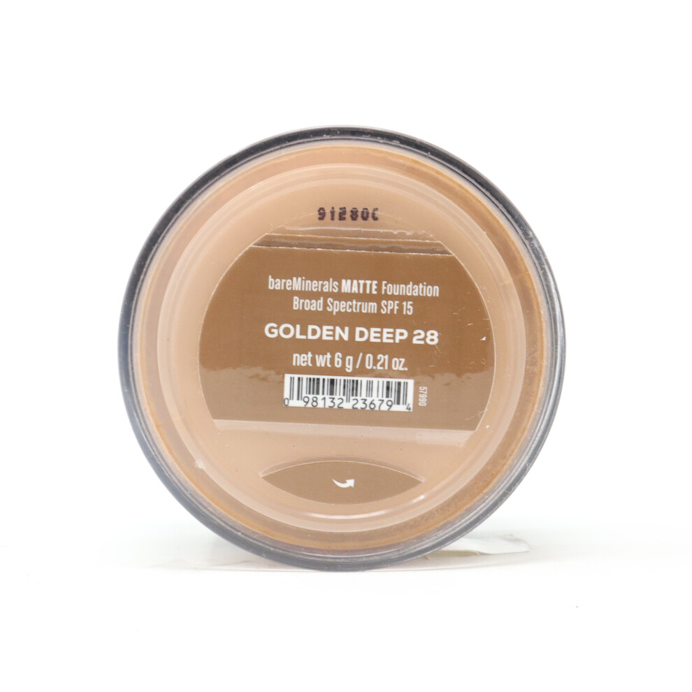 (Golden Deep 28) Bareminerals Matte Loose Powder Mineral Foundation Spf 15  0.21oz/6g New