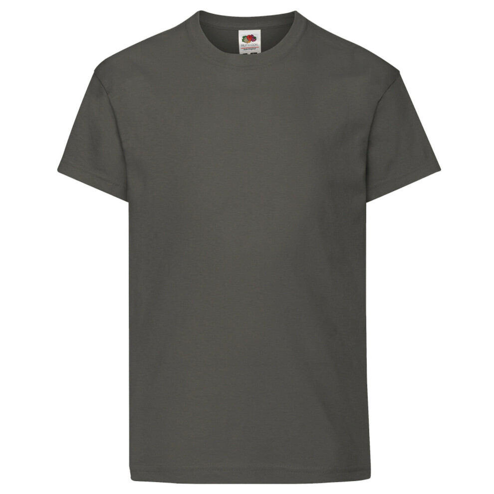 Fruit Of The Loom Boys Multicoloured (12-13 Years, Light Graphite) Childrens/Kids Original Short Sleeve T-Shirt