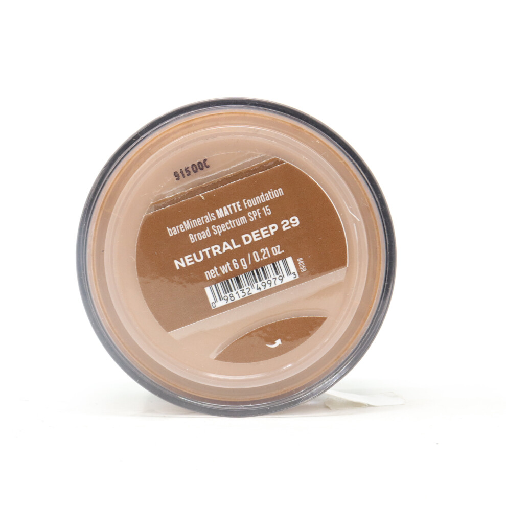 (Natural Deep 29) Bareminerals Matte Loose Powder Mineral Foundation Spf 15  0.21oz/6g New