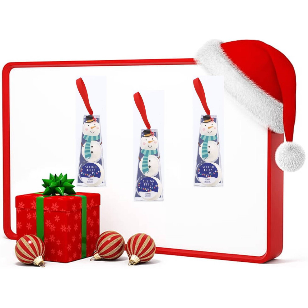 Sleigh Bells Snowman Bath Bomb Fizzers (3X Bombs Per 1 Packet) Merry Christmas