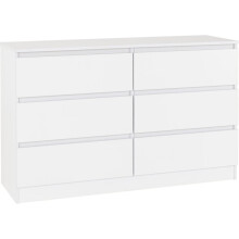 (White) Malvern 6 Drawer Chest in White or Grey or Black